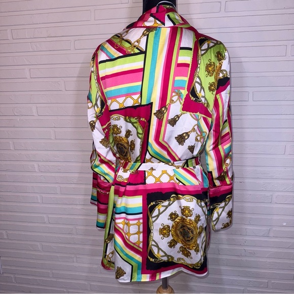 Luxy USA Colorful Print Tie Waist Kimono Women’s Size Medium - Picture 6 of 12
